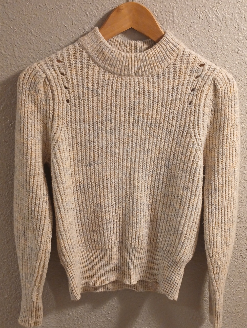 a new day Cream Textured Mock Neck Sweater